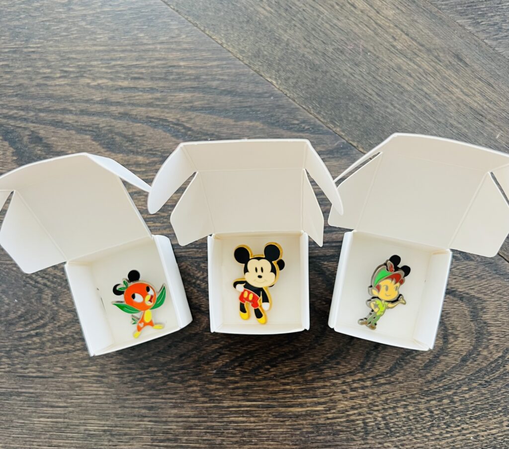 Disney trading pins in boxes